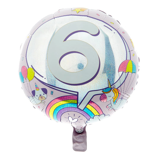 Rainbows 6th Birthday Foil Balloon