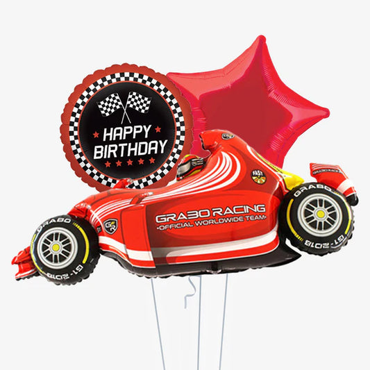 Red Formula 1 Racing Car Shaped Foil Balloon
