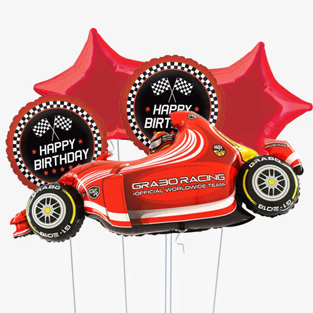 Red Formula 1 Racing Car Shaped Foil Balloon