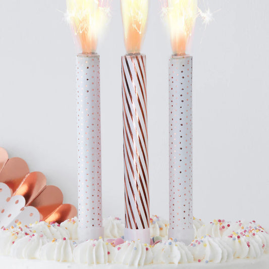 Rose Gold Cake Fountain Candles