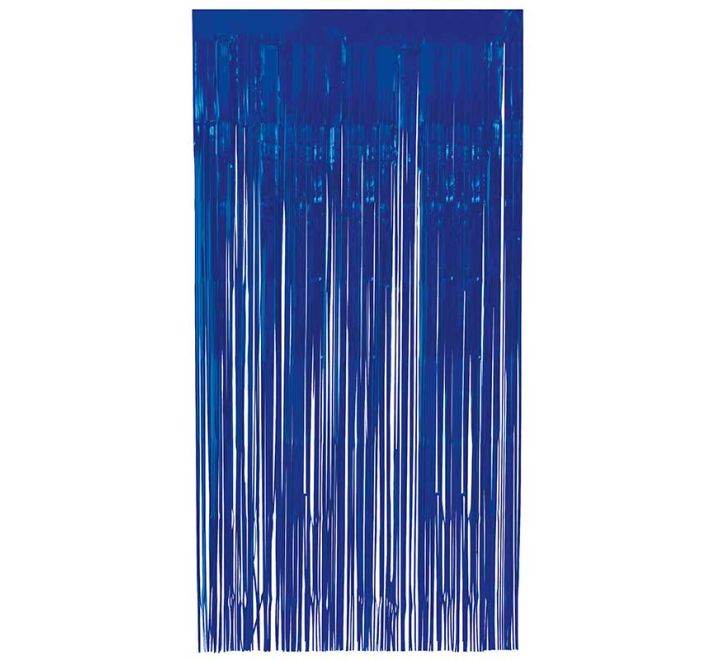 Metallic Royal Blue Foil Door Curtain - Eternity Party Express