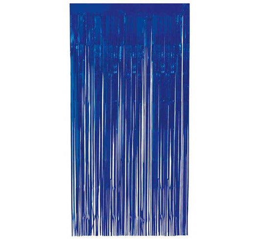 Metallic Royal Blue Foil Door Curtain - Eternity Party Express