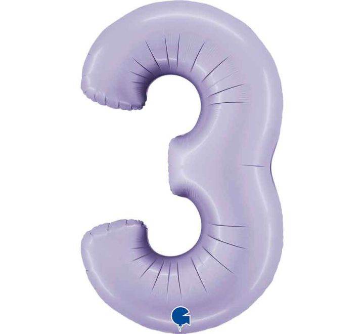 Satin Lilac Giant Helium Numbers - Eternity Party Express