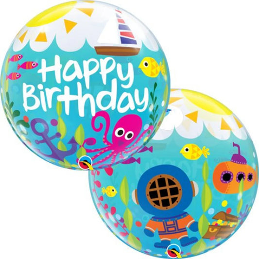 Sea-world Birthday Single Bubble Balloon