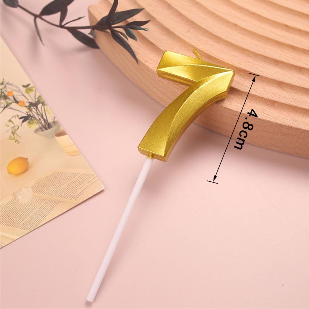 7 Gold Number Candle
