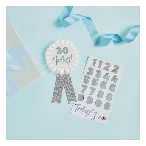Silver Glitter Milestone Birthday Badge