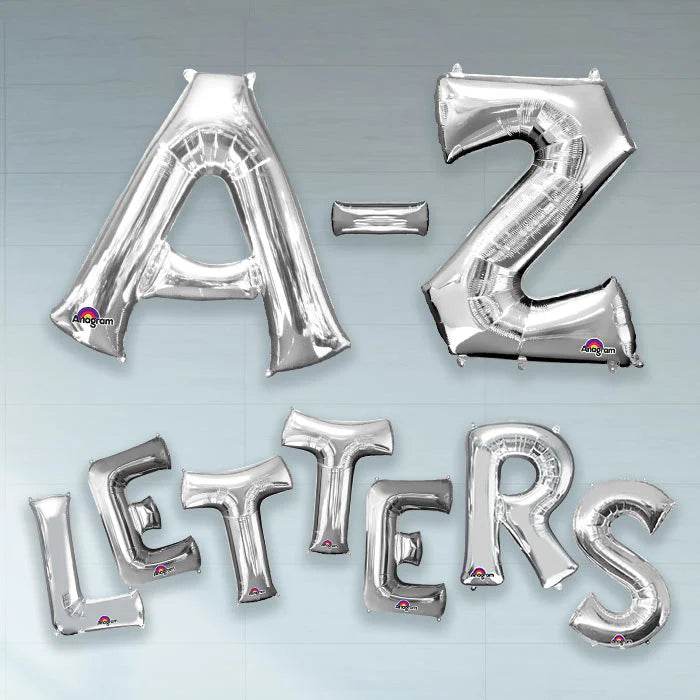 Gaint Silver Letter Foil Balloons - Eternity Party Express
