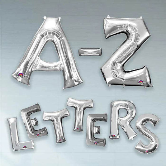 Gaint Silver Letter Foil Balloons - Eternity Party Express