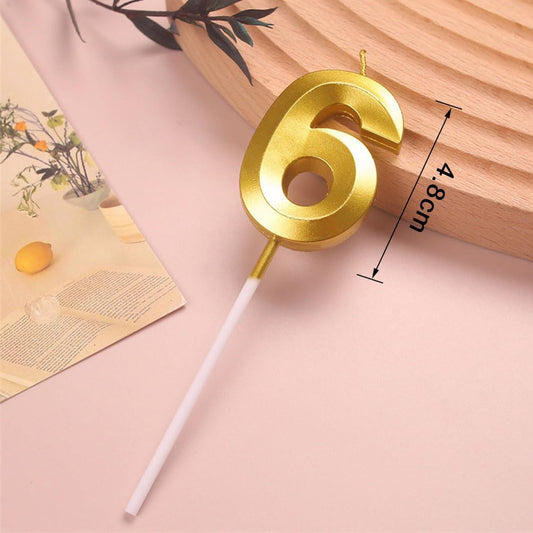 6 Gold Number Candle