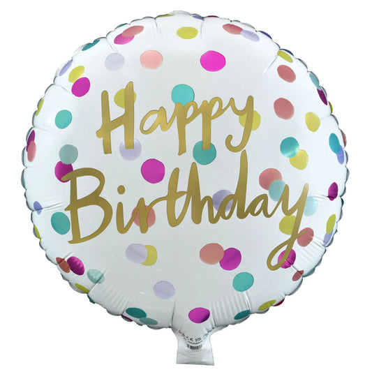 Spotty Happy Birthday Foil Balloon