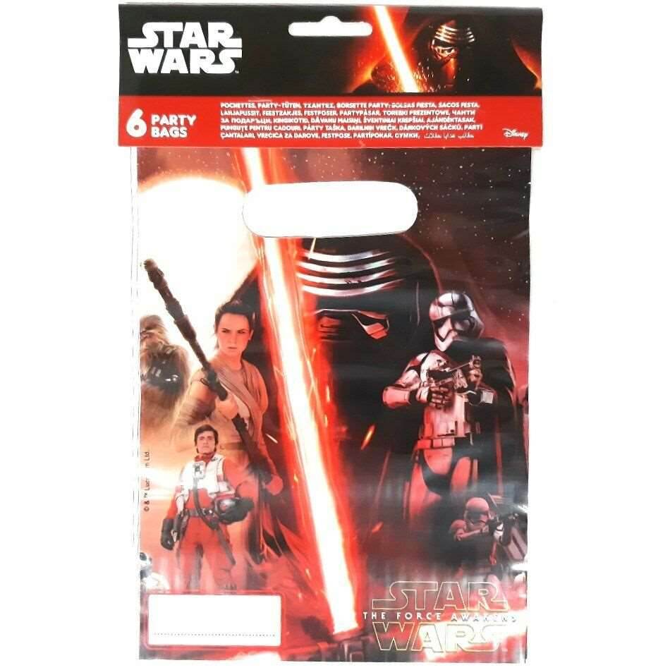 Star Wars Plastic Party Bags (Pack Of 6) - Eternity Party Express