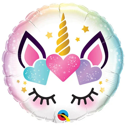 Unicorn Eyelash Round Foil Balloon