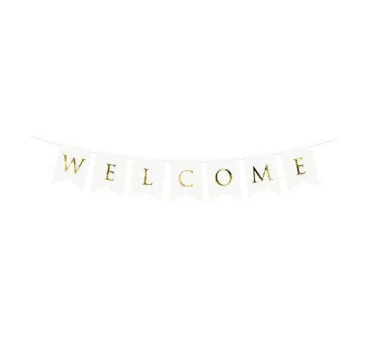 Welcome Home White Banner - Eternity Party Express