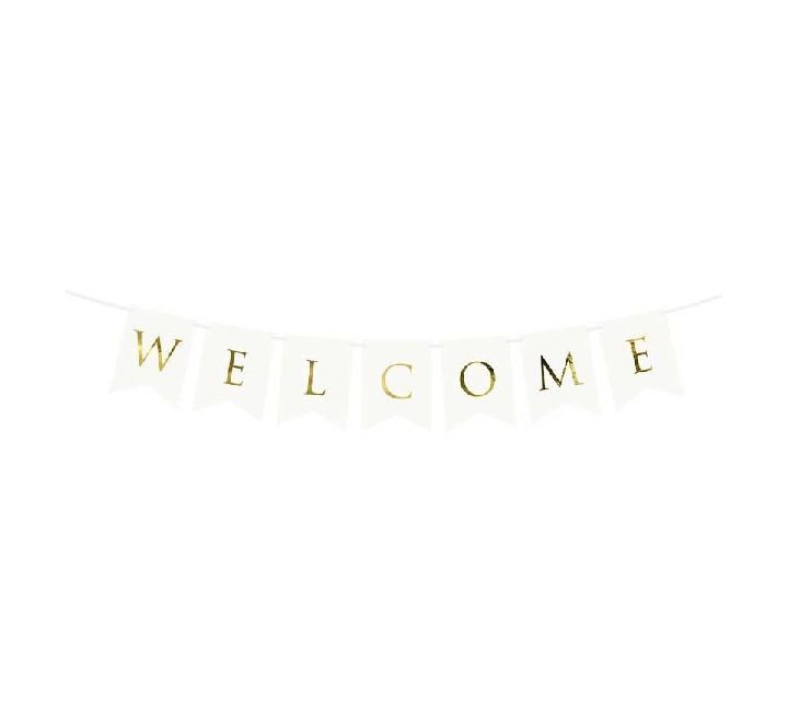 Welcome Home White Banner