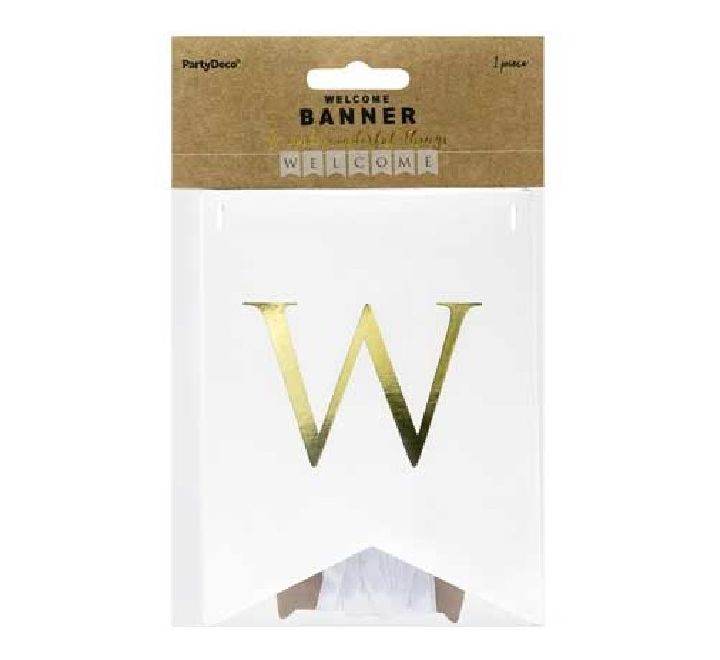 Welcome Home White Banner - Eternity Party Express