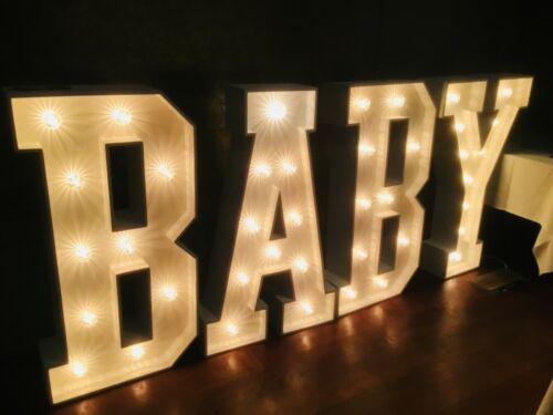 Light up 4 ft wooden letters to hire