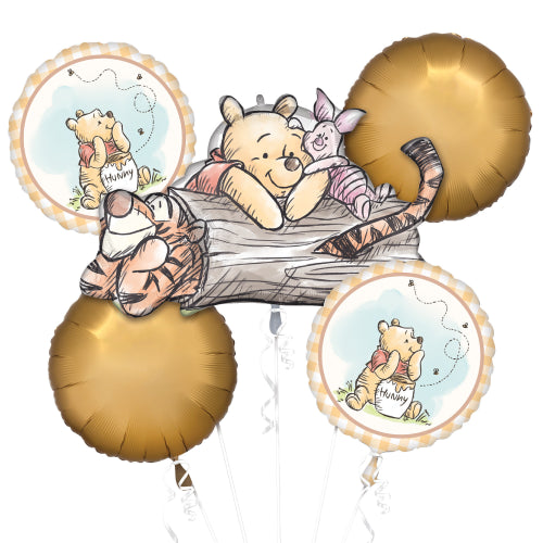 Winnie the Pooh Sketch Foil Balloon Bouquet