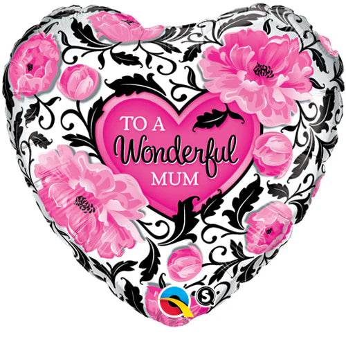Wonderful Mum Floral Damask Foil Balloon - Eternity Party Express