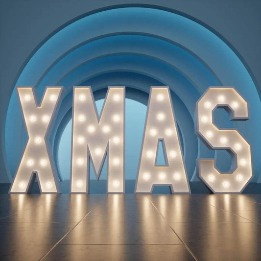 Light up 4 ft wooden letters to hire - Eternity Party Express