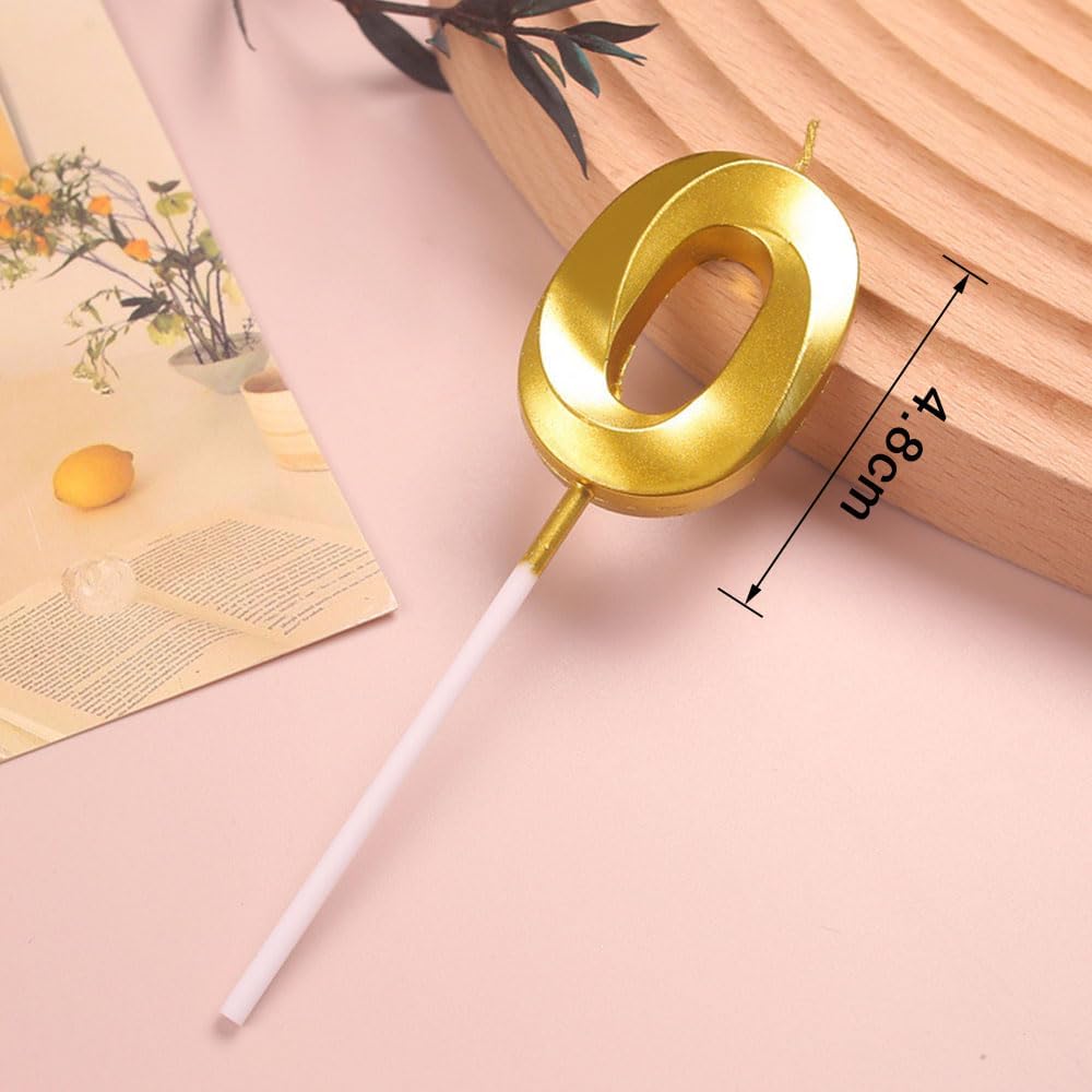 80th Gold Number Candle