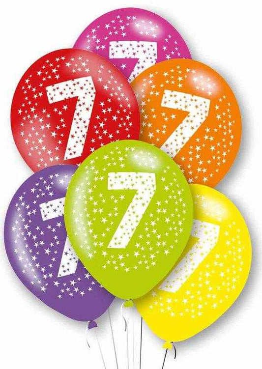 Age 7 Rainbow Balloons
