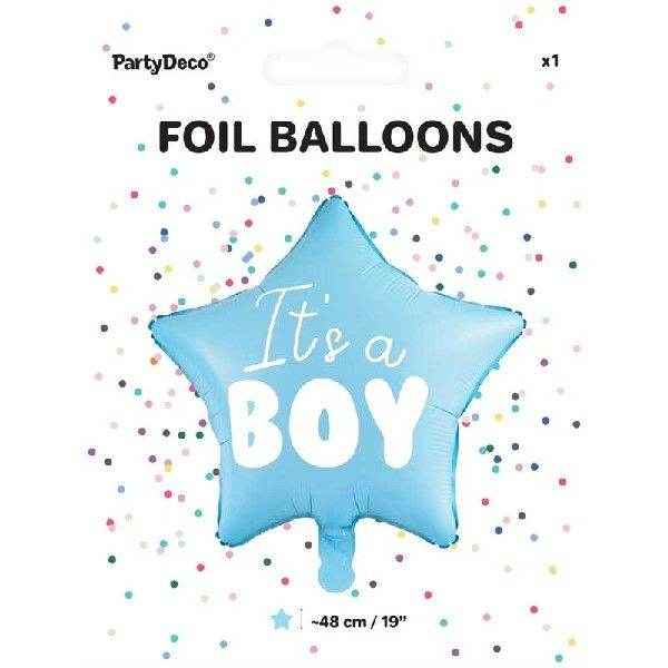 Baby Boy It's A Boy Blue Star Foil Balloon