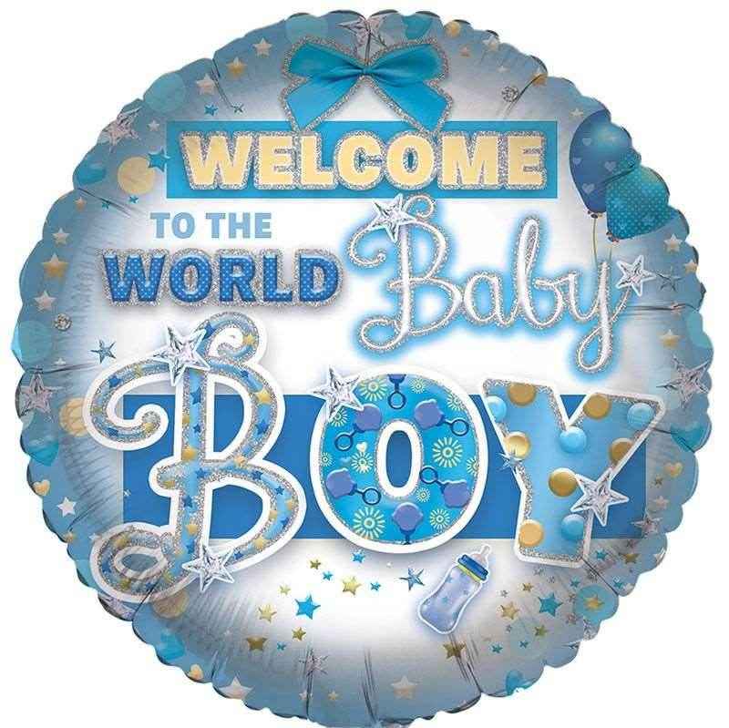 Baby Boy Welcome To The World Baby Boy Foil Balloon