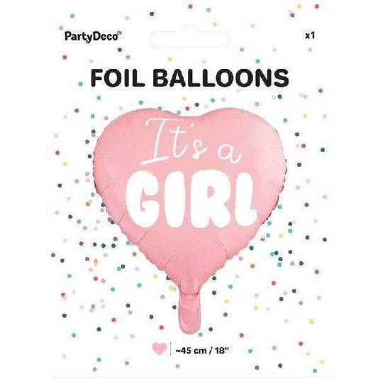 Baby Girl Its A Girl Pink Heart Foil Balloon