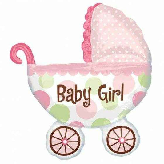 Baby Girl Pram Foil Balloon