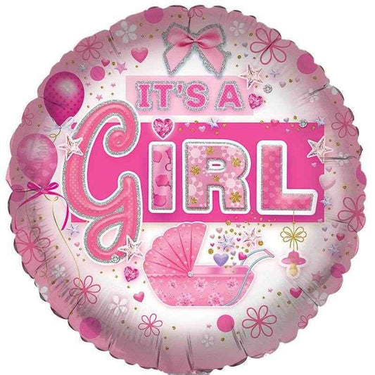 Baby Girl Welcome To The World Baby Girl Foil Balloon