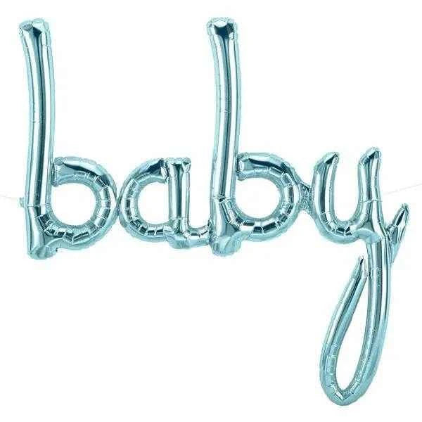 baby Script Phrase Light Blue