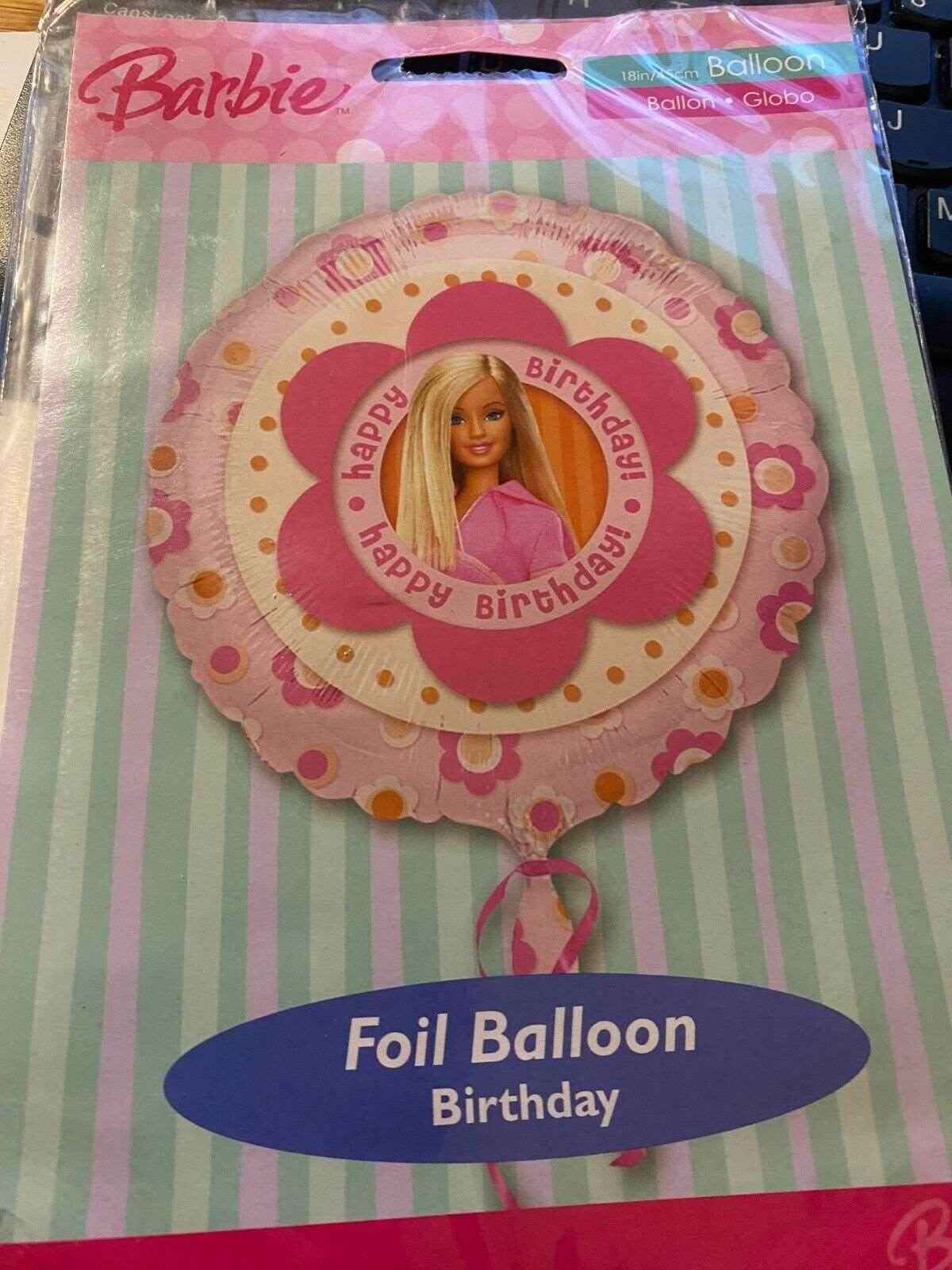 Barbie Birthday Flowers Foil Balloon
