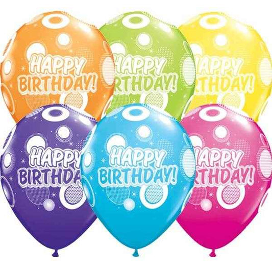 Birthday Dots & Glitz Latex Balloons 25 Pack