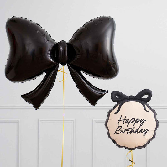 Black Bow Foil Balloon - 41 Inch Oversized Elegance