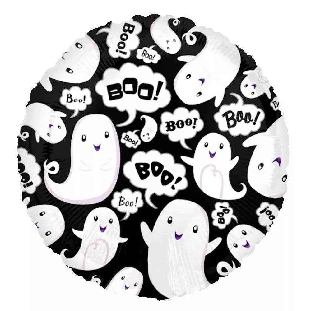 Black Ghost BOO Halloween Foil Balloon
