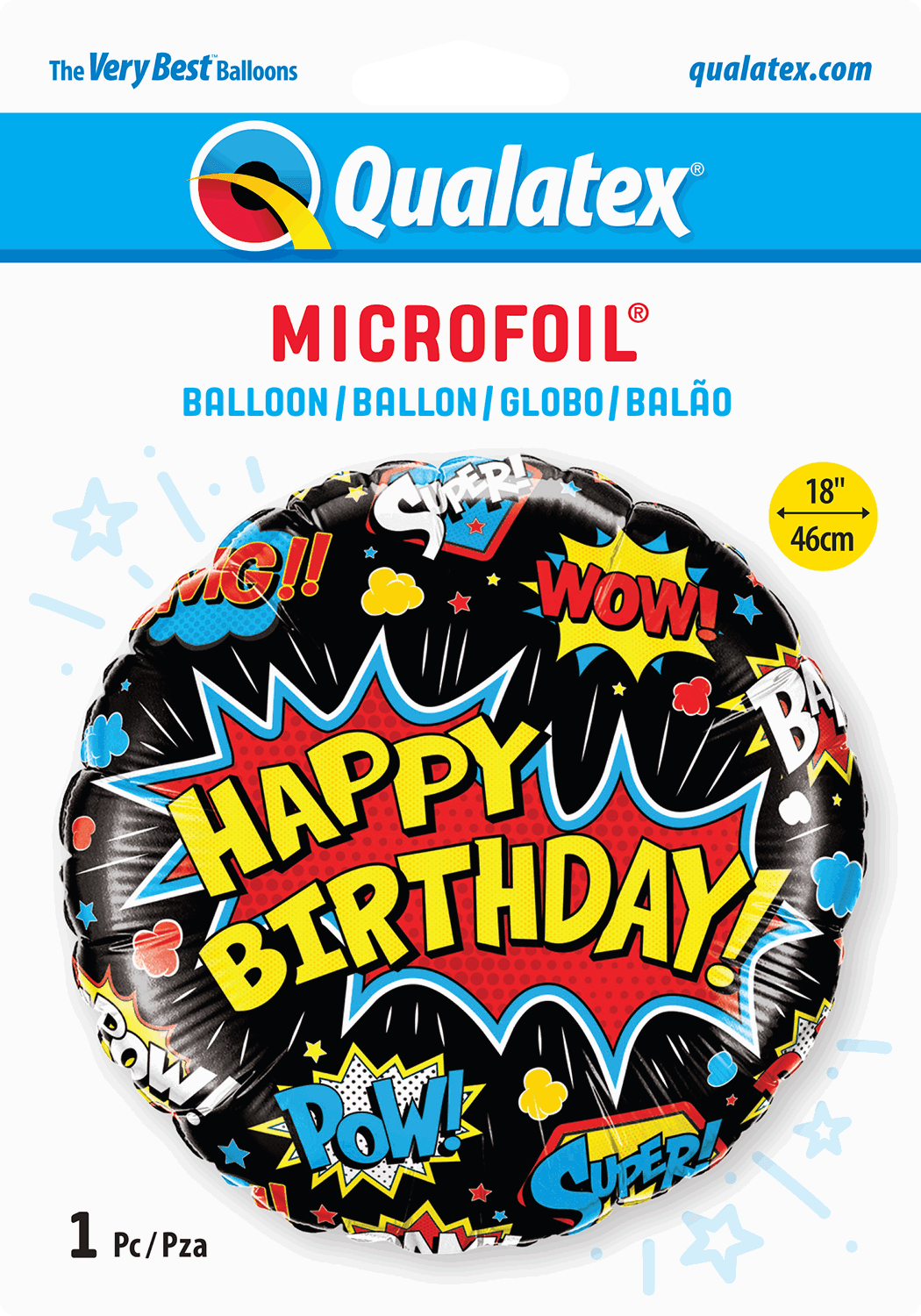 Black Super Hero Happy Birthday Foil Balloon