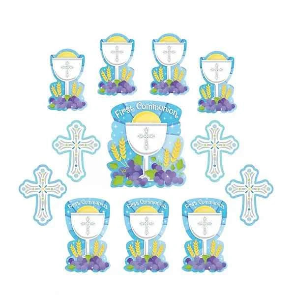 Blue Communion Party Cutout Decoration Set