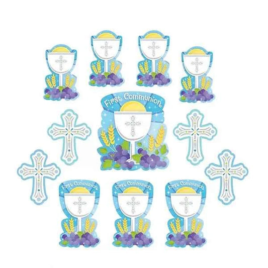 Blue Communion Party Cutout Decoration Set