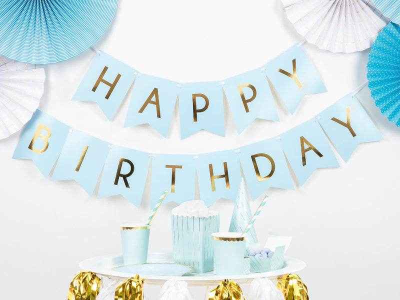 Blue Letter Happy Birthday Banner