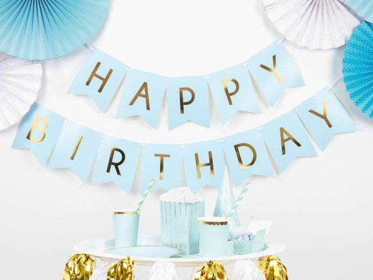 Blue Letter Happy Birthday Banner