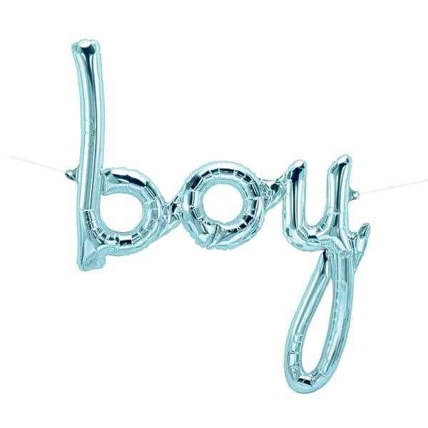 boy Script Phrase Light Blue