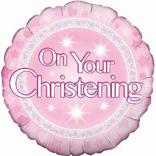 Christening Girl Holographic Foil Balloon