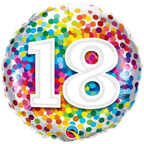 Colourful Confetti Dot Burst 18th