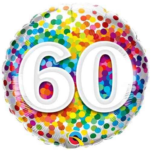 Colourful Confetti Dot Burst 60th