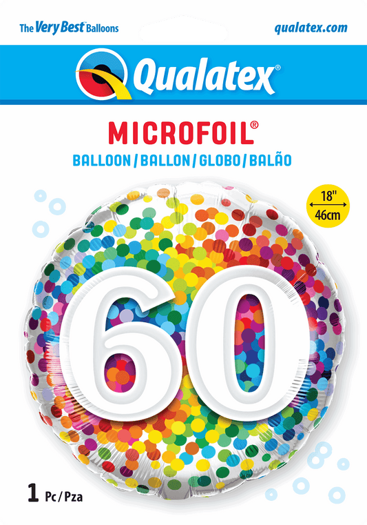 Colourful Confetti Dot Burst 60th