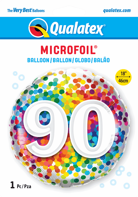 Colourful Confetti Dot Burst 90th