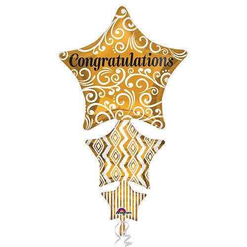 Congratulations Stacked Stars Foil Balloon