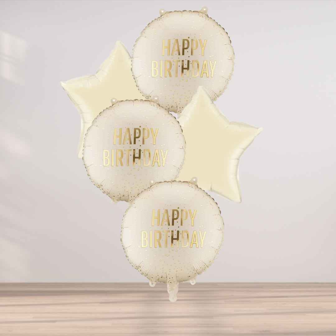 Cream And Gold Happy Birthday Foil - Elegant Celebration Decor