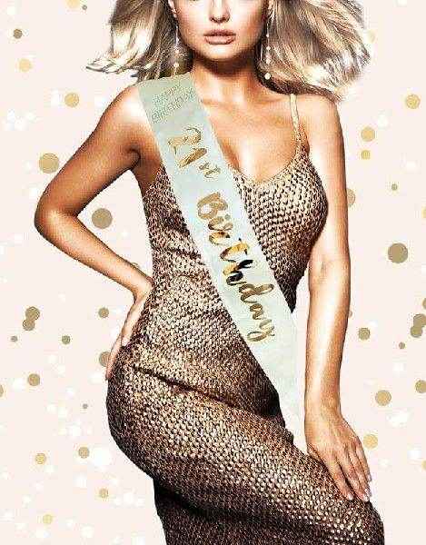 Cream & Gold 21st Sash