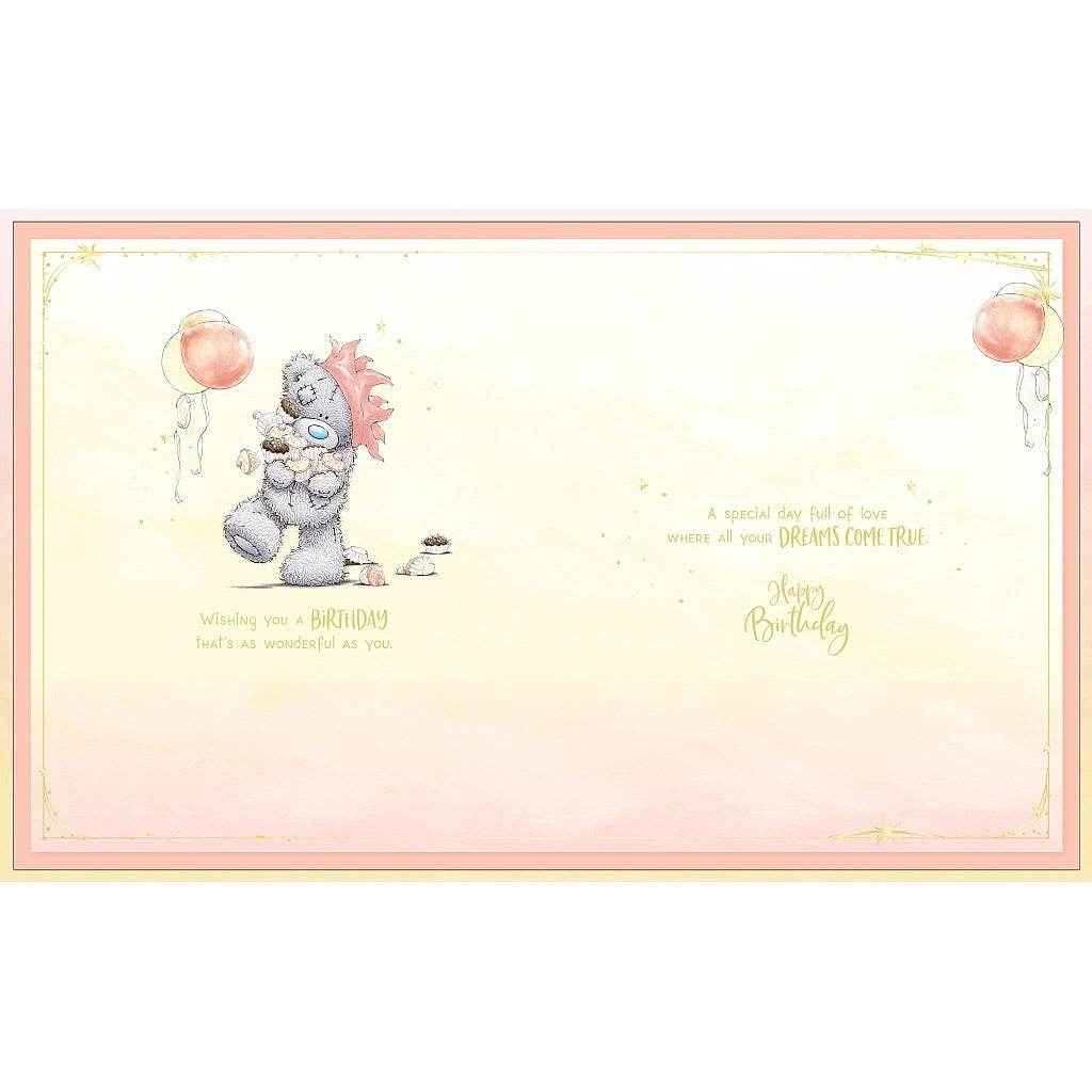 Daughter Birthday Bear And Party Hat Greeting Card Box